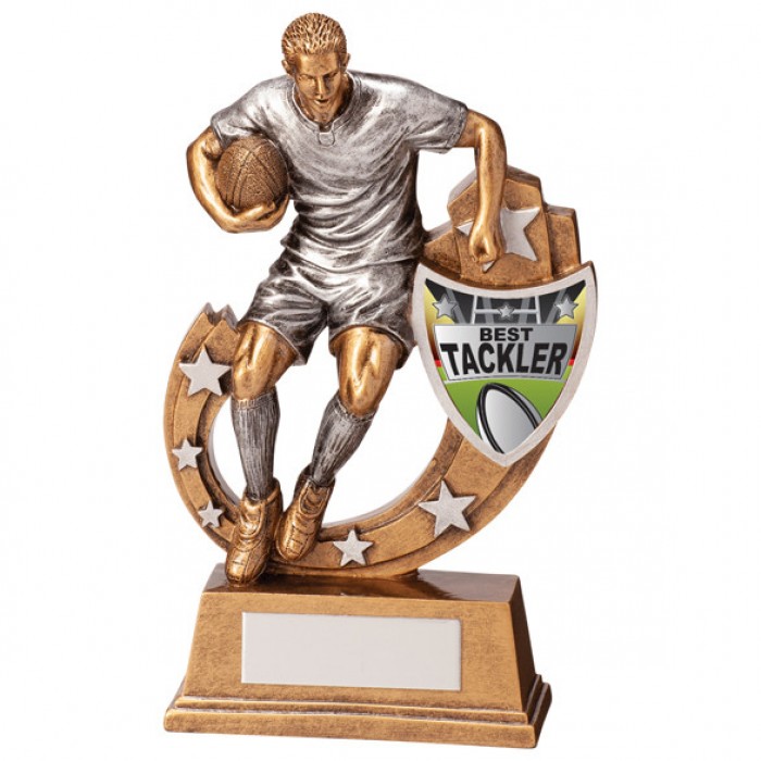 GALAXY - BEST TACKLER - RUGBY AWARD - 5 SIZES - 12.5CM TO 28.5CM